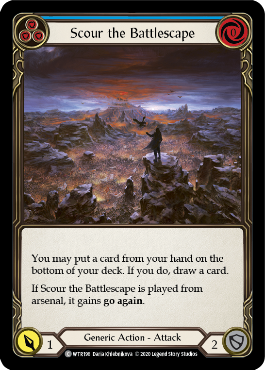 Scour the Battlescape (Blue) [U-WTR196] (Welcome to Rathe Unlimited)  Unlimited Rainbow Foil | Pegasus Games WI