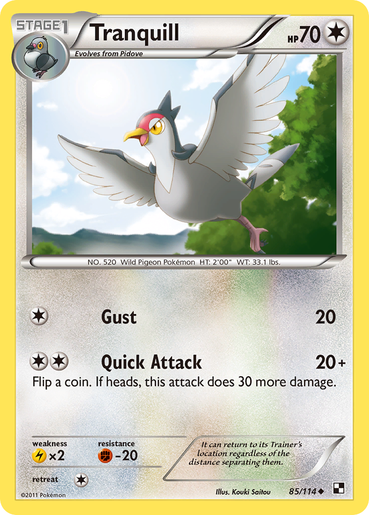 Tranquill (85/114) [Black & White: Base Set] | Pegasus Games WI
