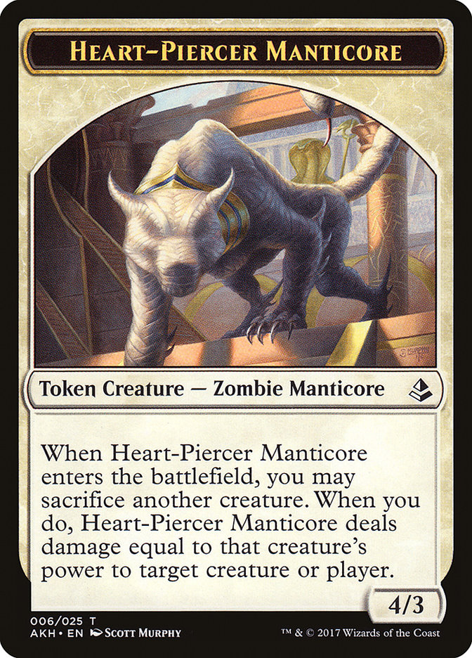 Heart-Piercer Manticore Token [Amonkhet Tokens] | Pegasus Games WI