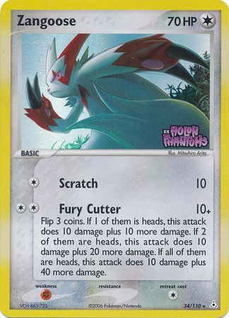 Zangoose (34/110) (Stamped) [EX: Holon Phantoms] | Pegasus Games WI