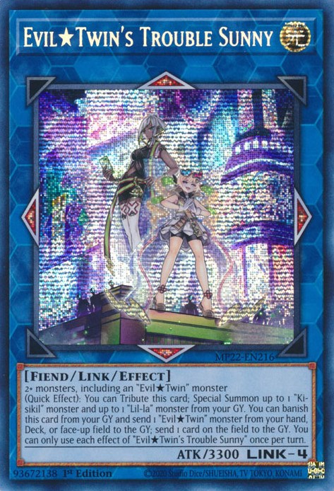 Evil Twin's Trouble Sunny [MP22-EN216] Prismatic Secret Rare | Pegasus Games WI