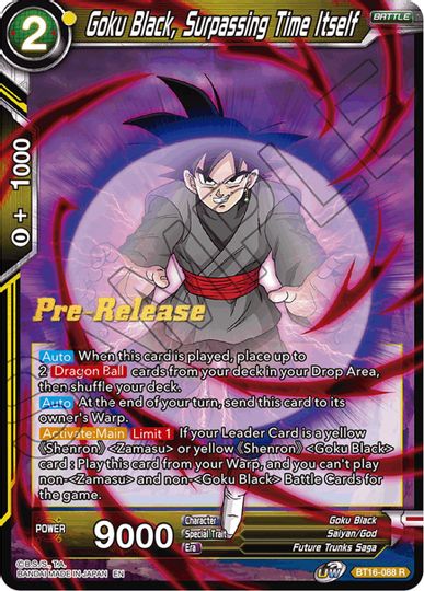 Goku Black, Surpassing Time itself (BT16-088) [Realm of the Gods Prerelease Promos] | Pegasus Games WI