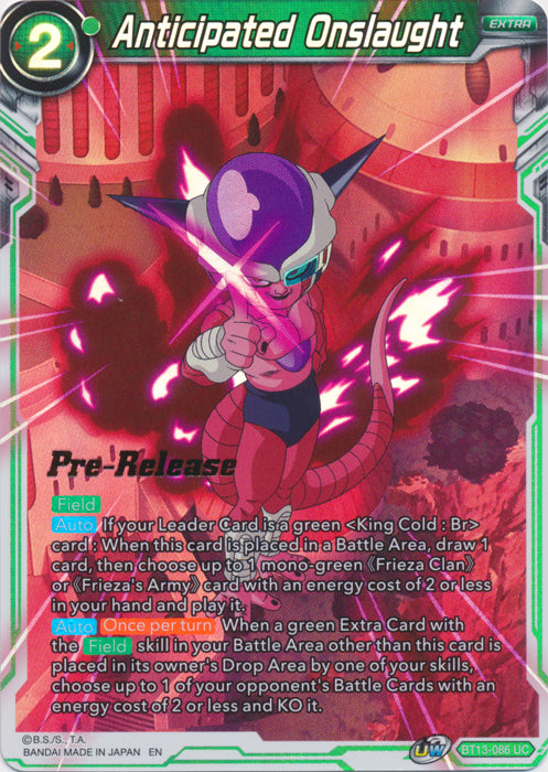 Anticipated Onslaught (BT13-086) [Supreme Rivalry Prerelease Promos] | Pegasus Games WI