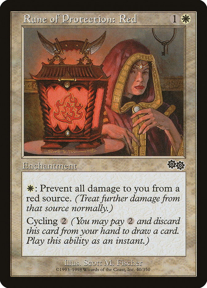 Rune of Protection: Red [Urza's Saga] | Pegasus Games WI