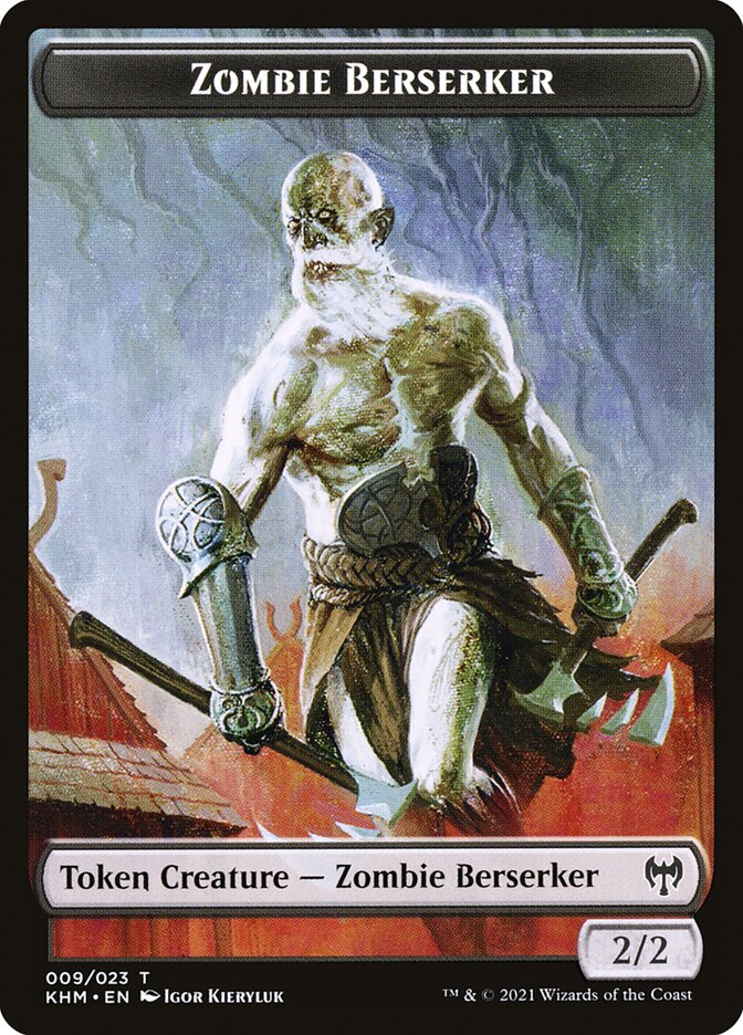 Treasure // Zombie Berserker Double-Sided Token [Kaldheim Tokens] | Pegasus Games WI