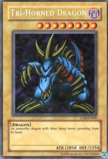 Tri-Horned Dragon [LOB-EN000] Secret Rare | Pegasus Games WI