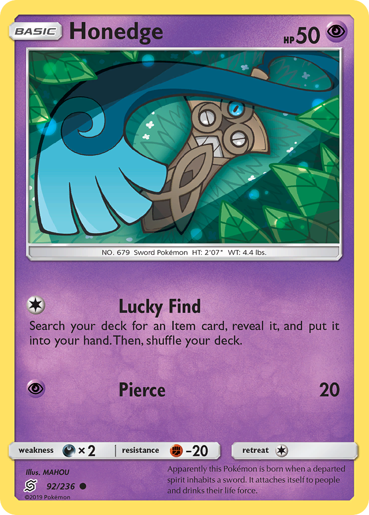 Honedge (92/236) [Sun & Moon: Unified Minds] | Pegasus Games WI
