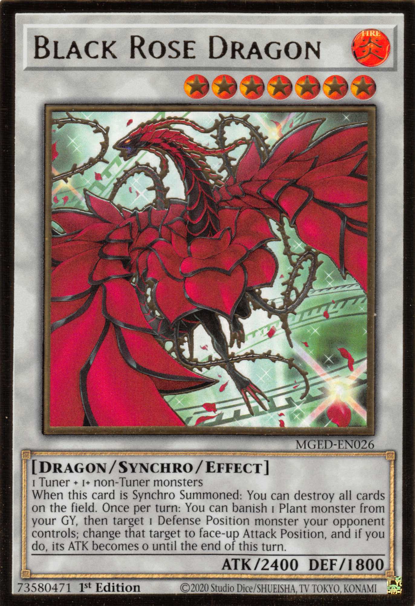 Black Rose Dragon (Alternate Art) [MGED-EN026] Gold Rare | Pegasus Games WI