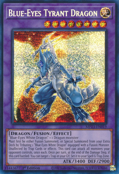 Blue-Eyes Tyrant Dragon [MP23-EN019] Prismatic Secret Rare | Pegasus Games WI