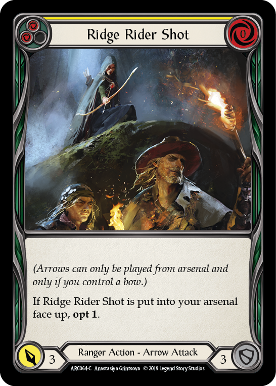 Ridge Rider Shot (Yellow) [ARC064-C] 1st Edition Rainbow Foil | Pegasus Games WI