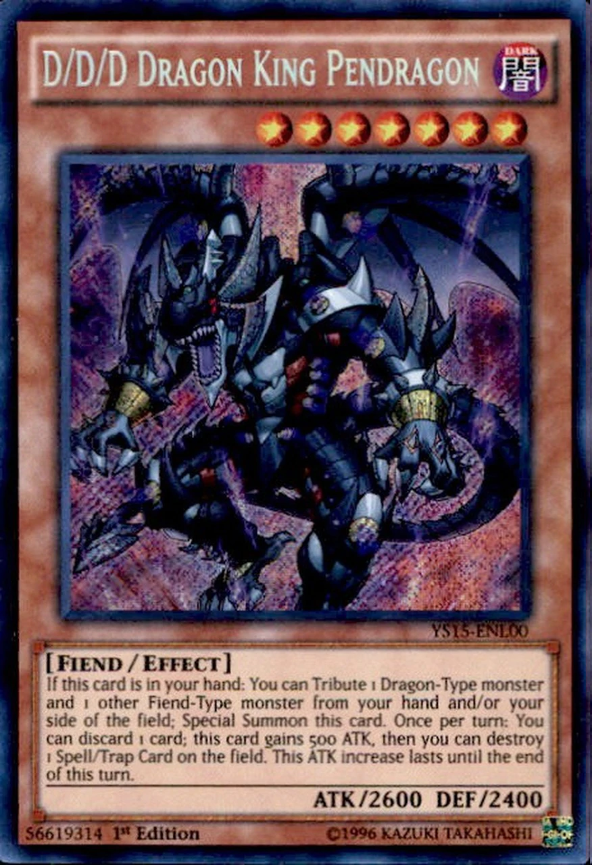 D/D/D Dragon King Pendragon [YS15-ENL00] Secret Rare | Pegasus Games WI