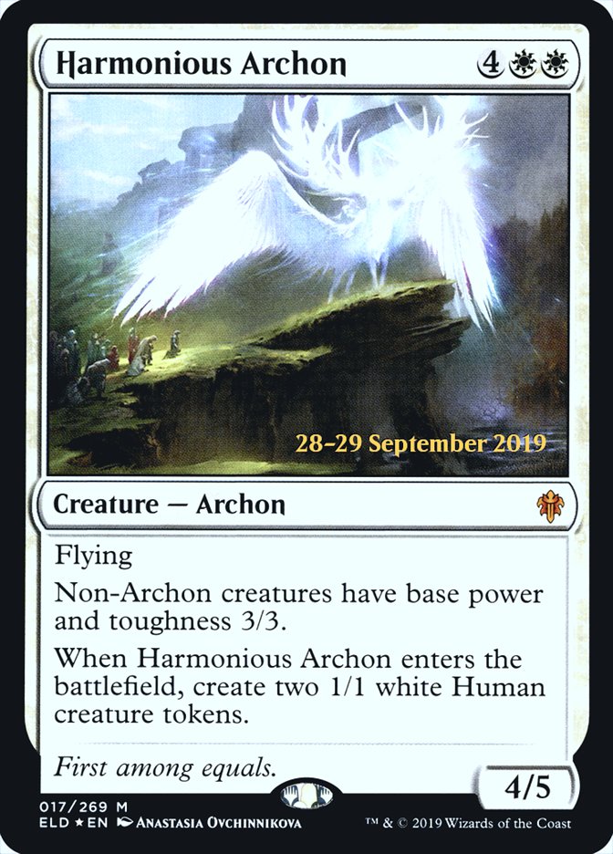 Harmonious Archon [Throne of Eldraine Prerelease Promos] | Pegasus Games WI