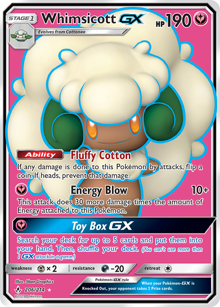 Whimsicott GX (206/214) [Sun & Moon: Unbroken Bonds] | Pegasus Games WI