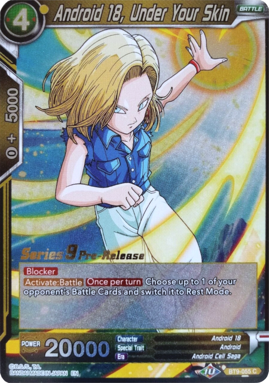 Android 18, Under Your Skin (BT9-055) [Universal Onslaught Prerelease Promos] | Pegasus Games WI