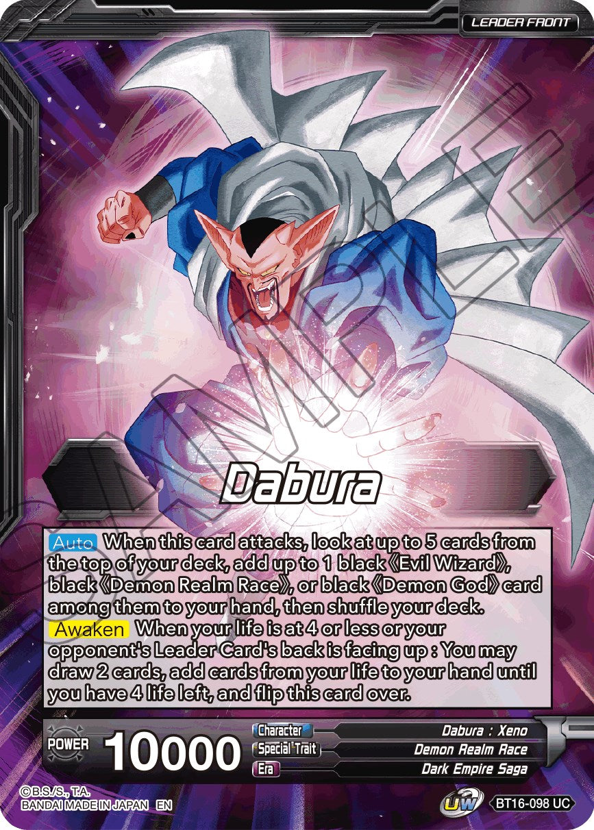 Dabura // Demon God Dabura, Diabolical Awakening (BT16-098) [Realm of the Gods Prerelease Promos] | Pegasus Games WI