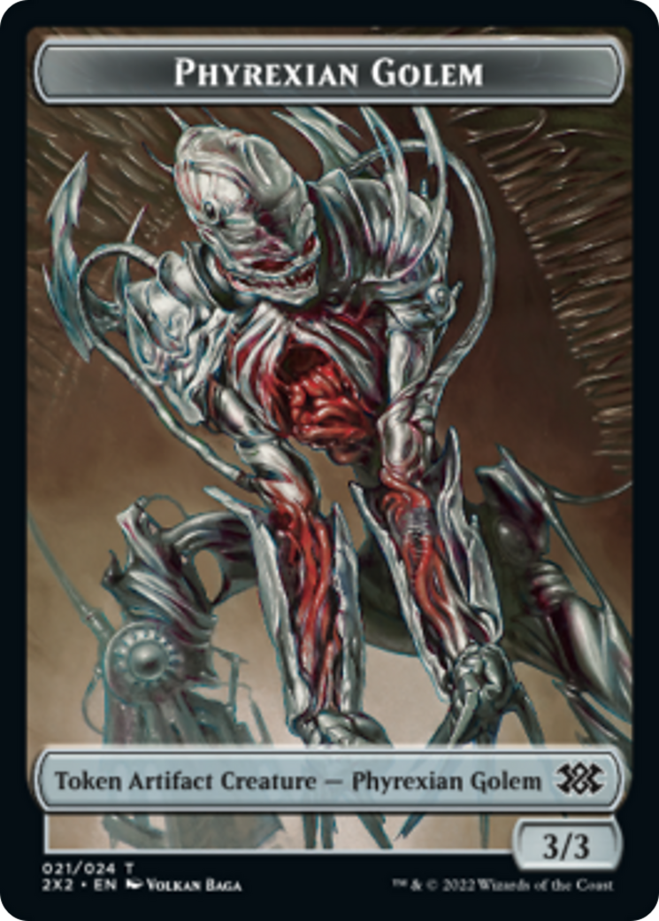 Zombie // Phyrexian Golem Double-Sided Token [Double Masters 2022 Tokens] | Pegasus Games WI