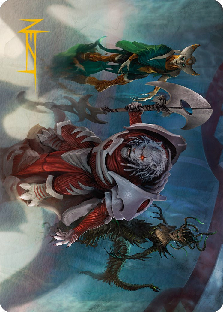 Norn's Decree Art Card (Gold-Stamped Signature) [Phyrexia: All Will Be One Art Series] | Pegasus Games WI