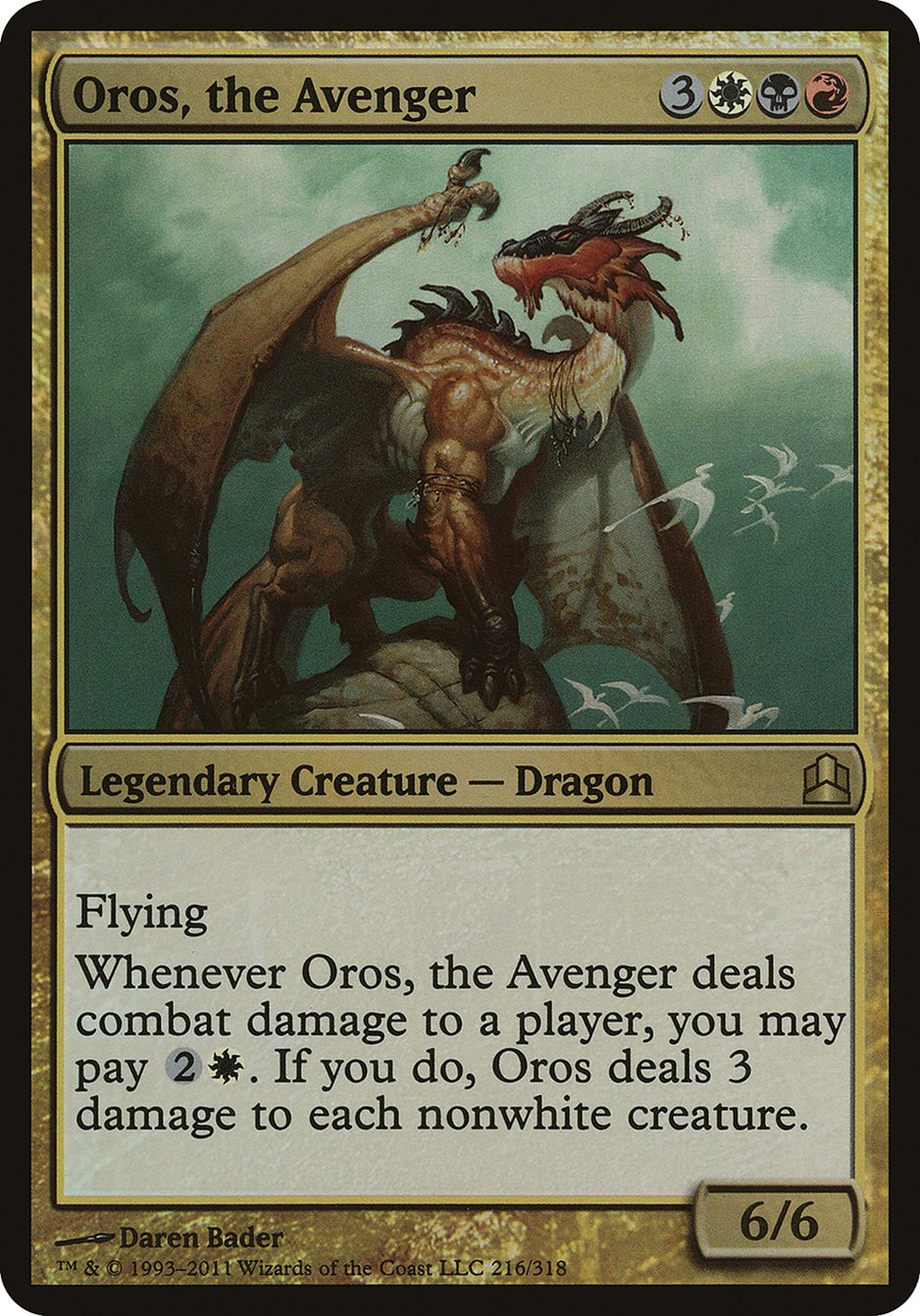 Oros, the Avenger (Oversized) [Commander 2011 Oversized] | Pegasus Games WI