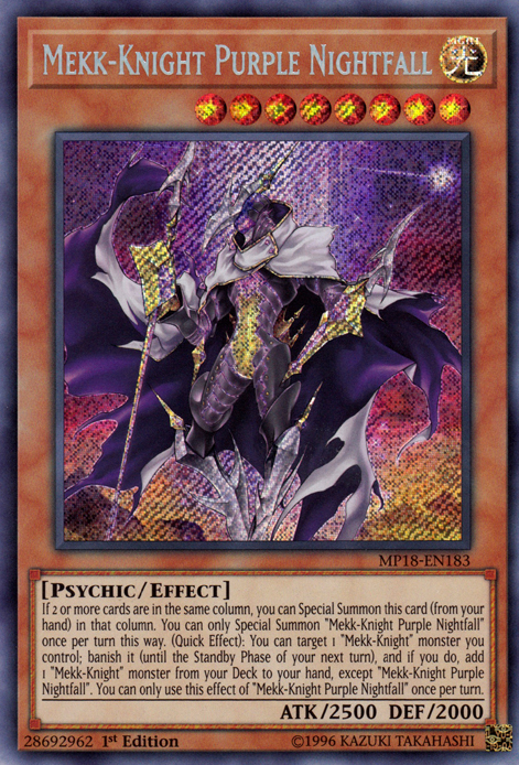 Mekk-Knight Purple Nightfall [MP18-EN183] Secret Rare | Pegasus Games WI