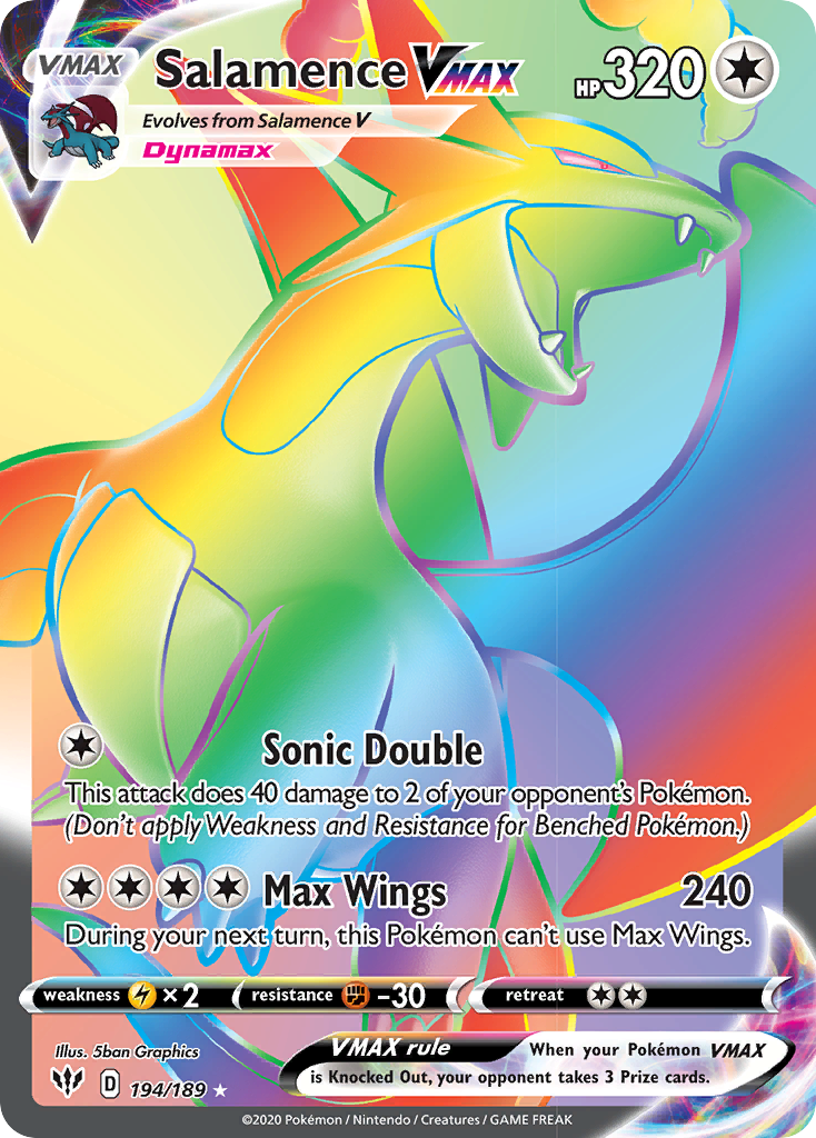 Salamence VMAX (194/189) [Sword & Shield: Darkness Ablaze] | Pegasus Games WI