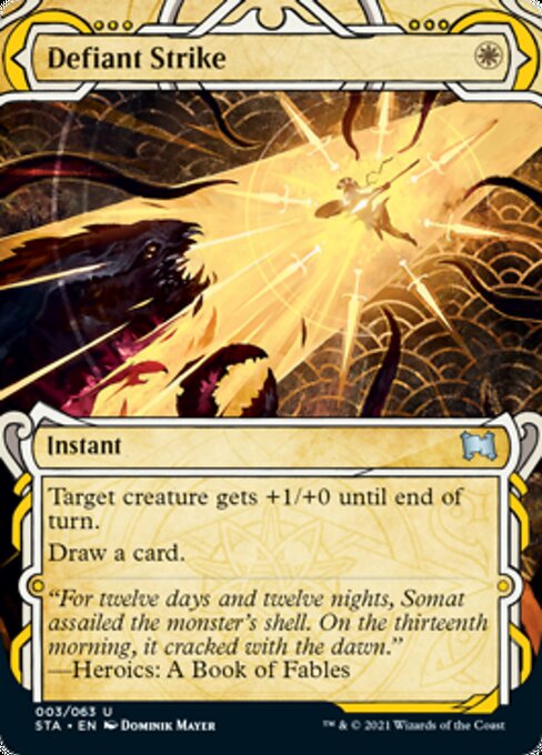 Defiant Strike (Foil Etched) [Strixhaven: School of Mages Mystical Archive] | Pegasus Games WI