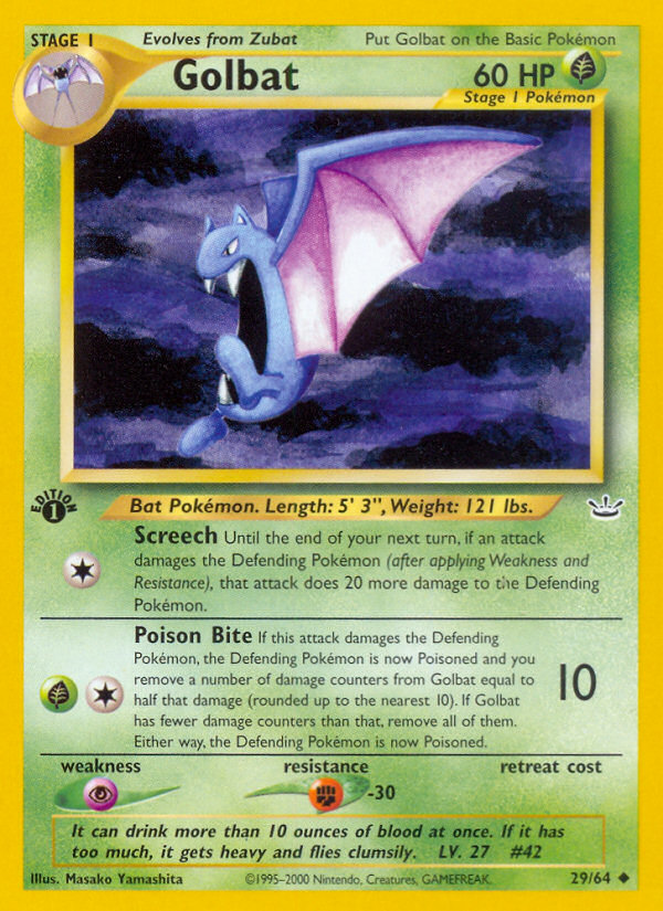 Golbat (29/64) [Neo Revelation 1st Edition] | Pegasus Games WI