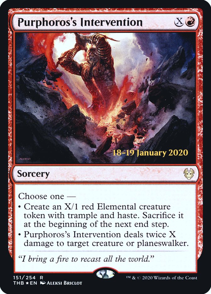 Purphoros's Intervention [Theros Beyond Death Prerelease Promos] | Pegasus Games WI
