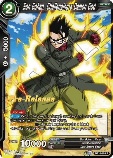 Son Gohan, Challenging a Demon God (BT16-103) [Realm of the Gods Prerelease Promos] | Pegasus Games WI