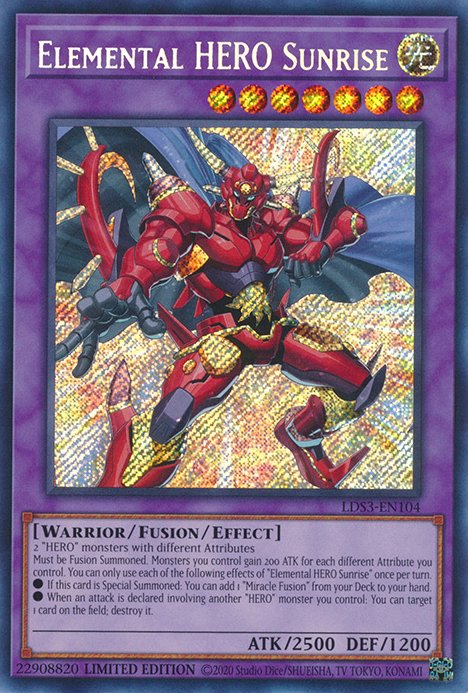 Elemental HERO Sunrise [LDS3-EN104] Secret Rare | Pegasus Games WI