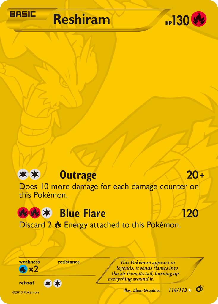 Reshiram (114/113) [Black & White: Legendary Treasures] | Pegasus Games WI