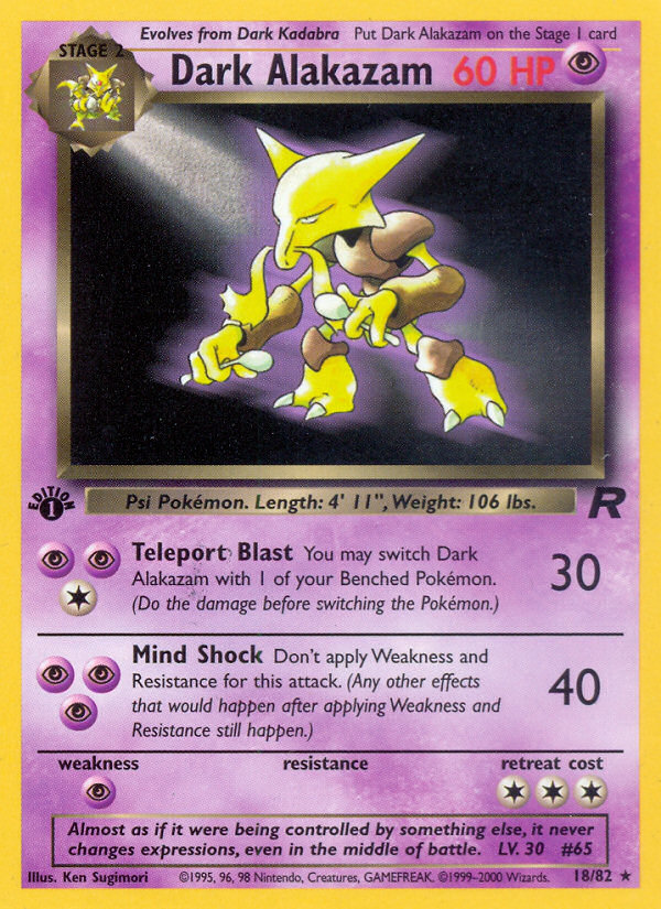 Dark Alakazam (18/82) [Team Rocket 1st Edition] | Pegasus Games WI