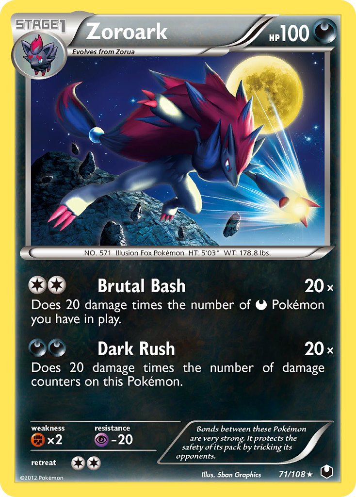 Zoroark (71/108) (Cracked Ice Holo) (Theme Deck Exclusive) [Black & White: Dark Explorers] | Pegasus Games WI