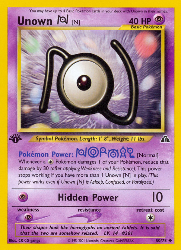 Unown [N] (50/75) [Neo Discovery 1st Edition] | Pegasus Games WI