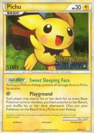 Pichu (28/123) (Staff Prerelease Promo) [Nintendo: Black Star Promos] | Pegasus Games WI