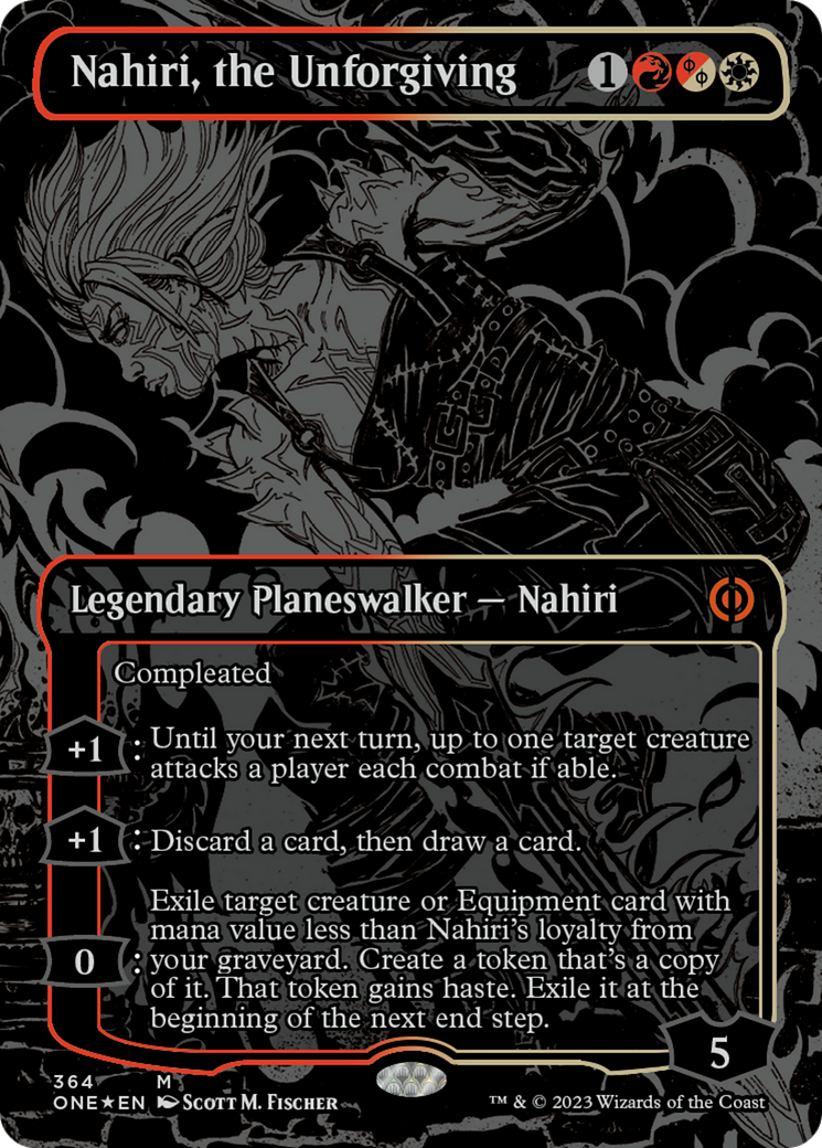 Nahiri, the Unforgiving (Oil Slick Raised Foil) [Phyrexia: All Will Be One] | Pegasus Games WI