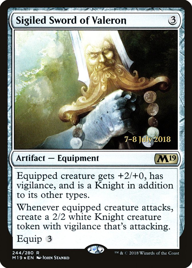 Sigiled Sword of Valeron [Core Set 2019 Prerelease Promos] | Pegasus Games WI