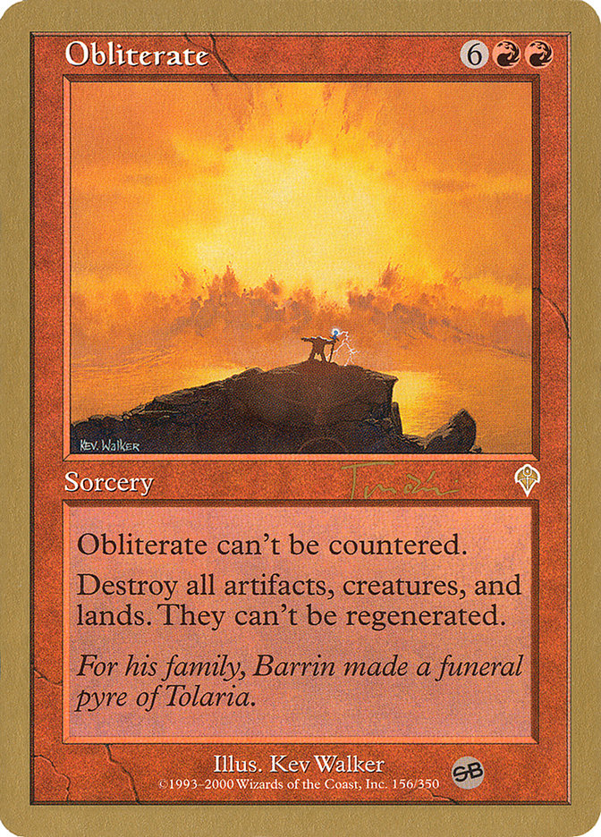 Obliterate (Jan Tomcani) (SB) [World Championship Decks 2001] | Pegasus Games WI