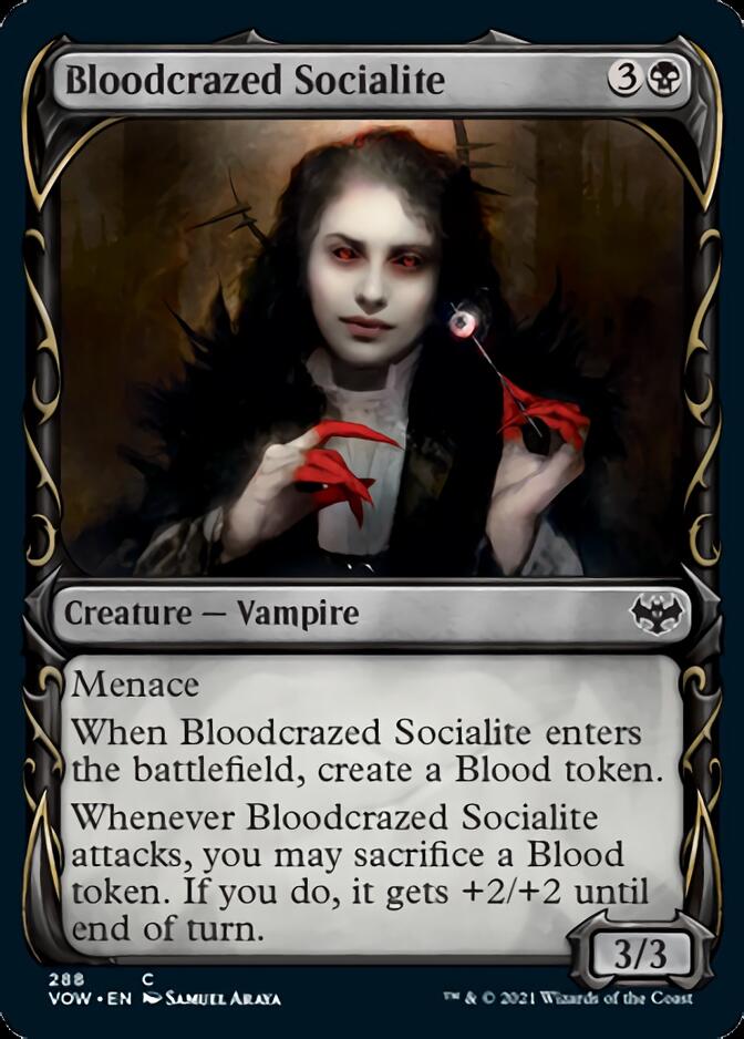 Bloodcrazed Socialite (Showcase Fang Frame) [Innistrad: Crimson Vow] | Pegasus Games WI