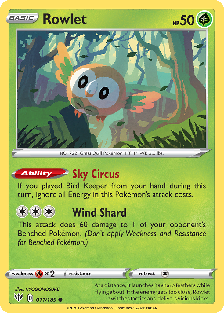 Rowlet (011/189) [Sword & Shield: Darkness Ablaze] | Pegasus Games WI