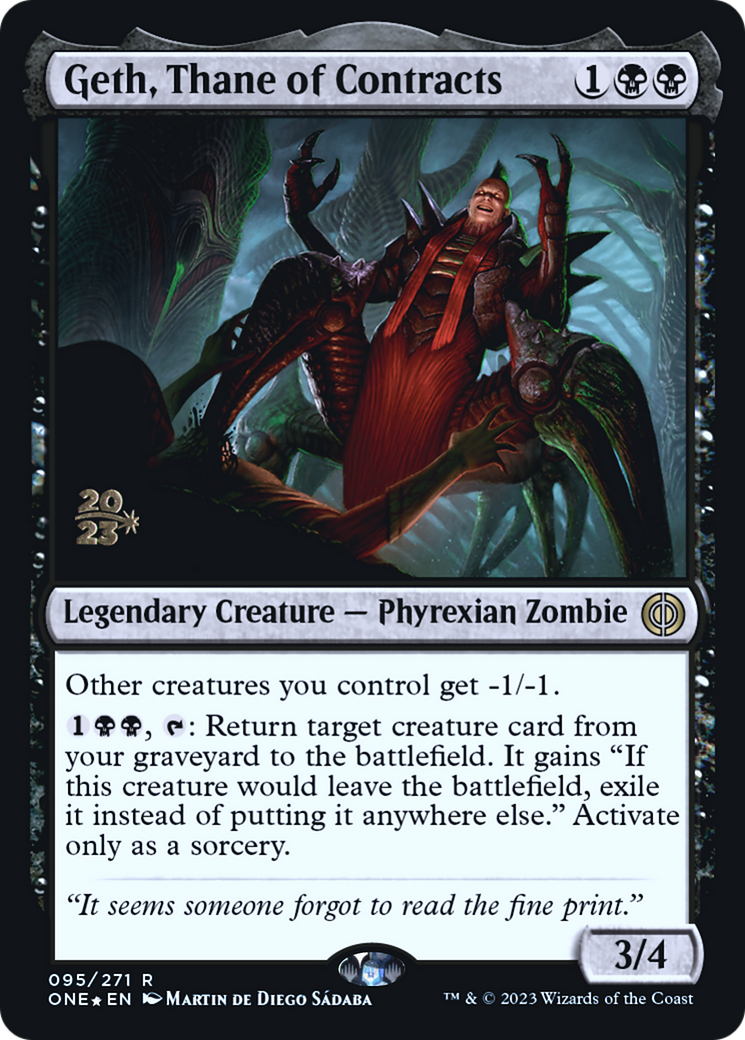 Geth, Thane of Contracts [Phyrexia: All Will Be One Prerelease Promos] | Pegasus Games WI