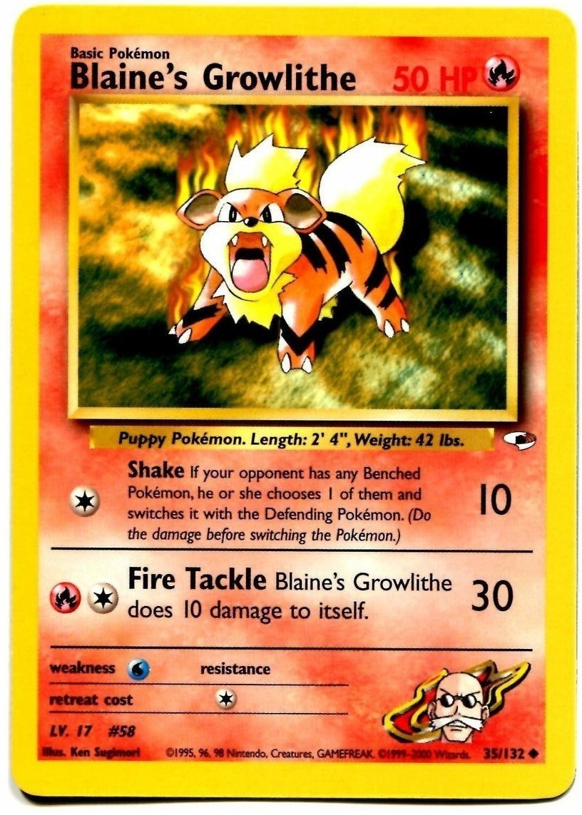 Blaine's Growlithe (35/132) [Gym Heroes Unlimited] | Pegasus Games WI
