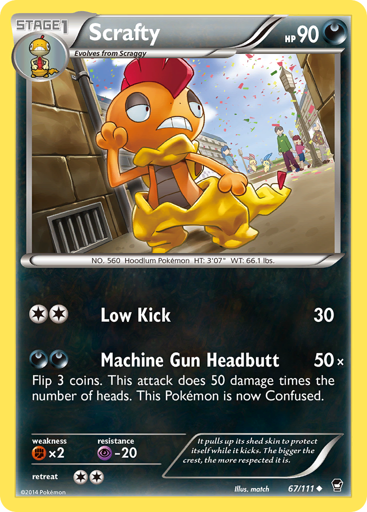 Scrafty (67/111) [XY: Furious Fists] | Pegasus Games WI