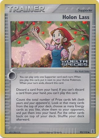Holon Lass (92/113) (Stamped) [EX: Delta Species] | Pegasus Games WI