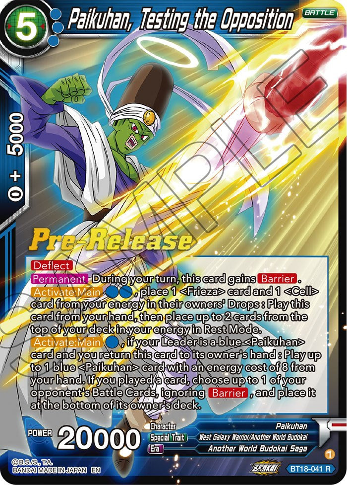 Paikuhan, Testing the Opposition (BT18-041) [Dawn of the Z-Legends Prerelease Promos] | Pegasus Games WI