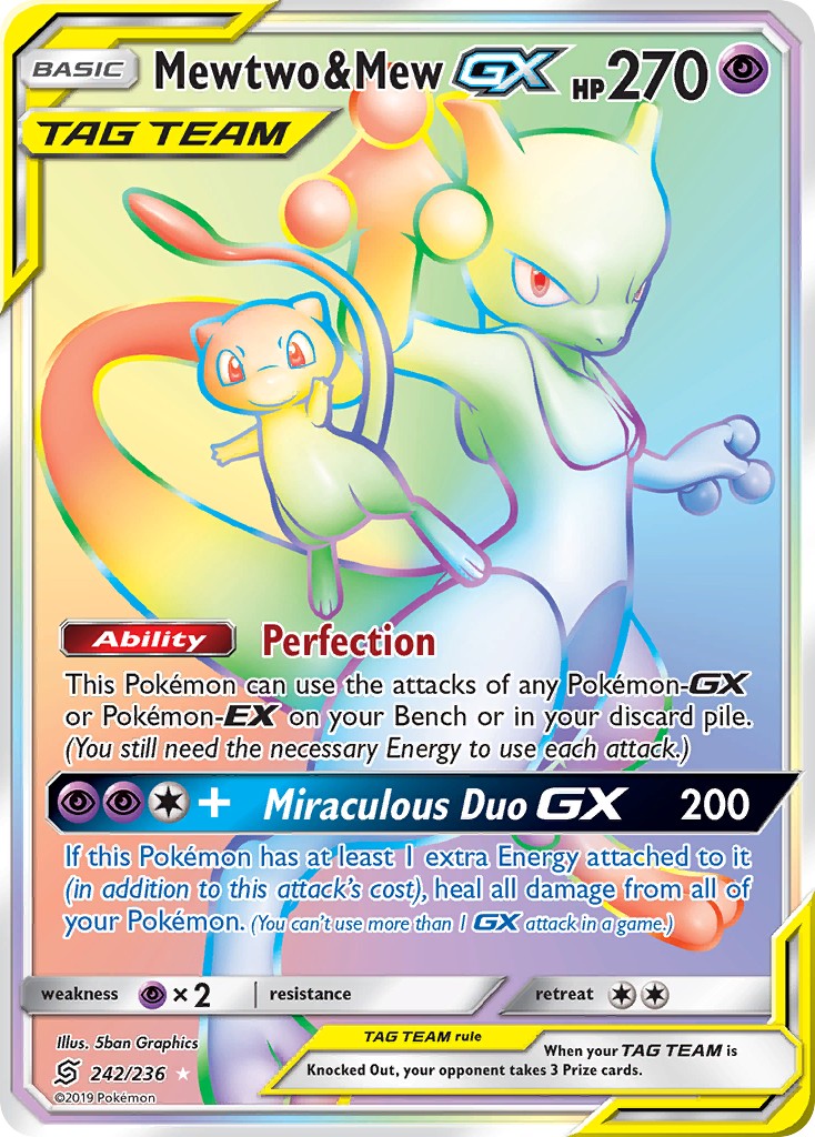 Mewtwo & Mew GX (242/236) [Sun & Moon: Unified Minds] | Pegasus Games WI