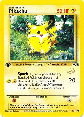 Pikachu (60/64) (W Stamped Promo) [Jungle 1st Edition] | Pegasus Games WI