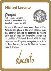 1996 Michael Loconto Biography Card [World Championship Decks] | Pegasus Games WI