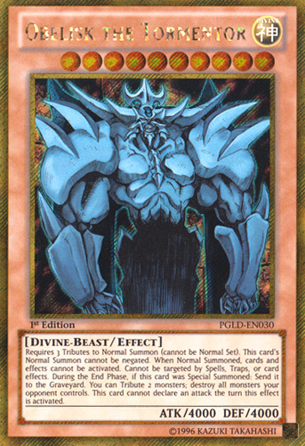 Obelisk the Tormentor [PGLD-EN030] Gold Secret Rare | Pegasus Games WI