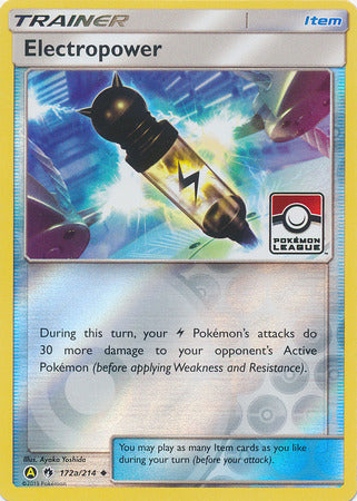 Electropower (172a/214) (League Promo) [Sun & Moon: Lost Thunder] | Pegasus Games WI