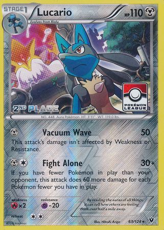 Lucario (63/124) (League Promo 2nd Place) [XY: Fates Collide] | Pegasus Games WI